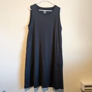 Wool& Sierra Tank Dress Washed Navy XL Long prewoned